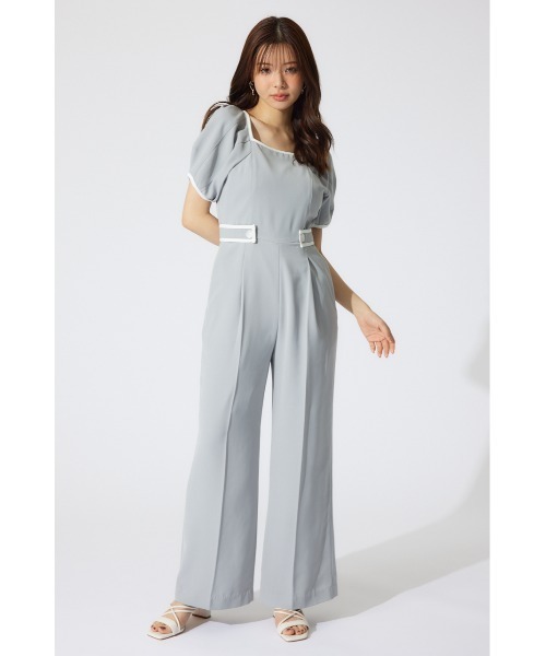 rienda（リエンダ）の「バイカラーロンパース 半袖 夏服（パンツドレス・レディース・グレー/ブラック/ベージュ・SMALL/MEDIUM）」の20枚目の写真