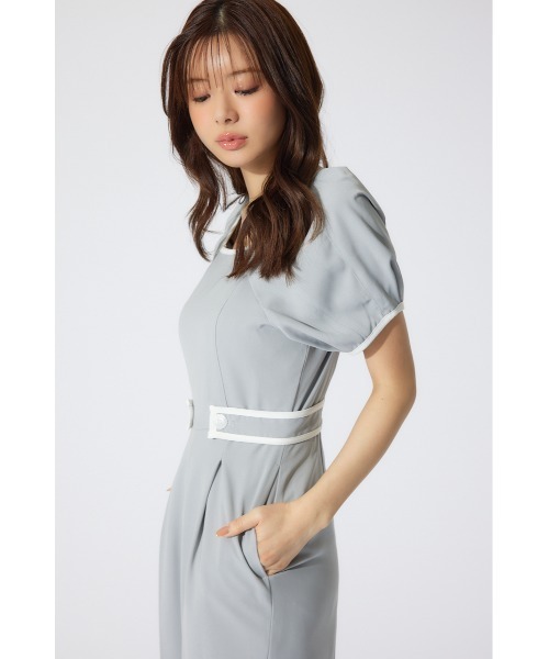rienda（リエンダ）の「バイカラーロンパース 半袖 夏服（パンツドレス・レディース・グレー/ブラック/ベージュ・SMALL/MEDIUM）」の22枚目の写真
