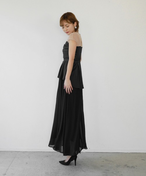 My shawty(マイシャウティー)の「peplum docking dress(ドレス・レディース・ブラック/グレイッシュベージュ・FREE)」の9枚目の写真