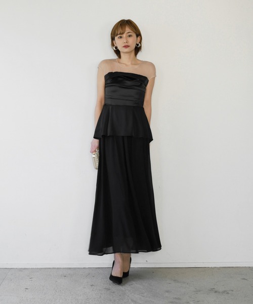 My shawty(マイシャウティー)の「peplum docking dress(ドレス・レディース・ブラック/グレイッシュベージュ・FREE)」の8枚目の写真