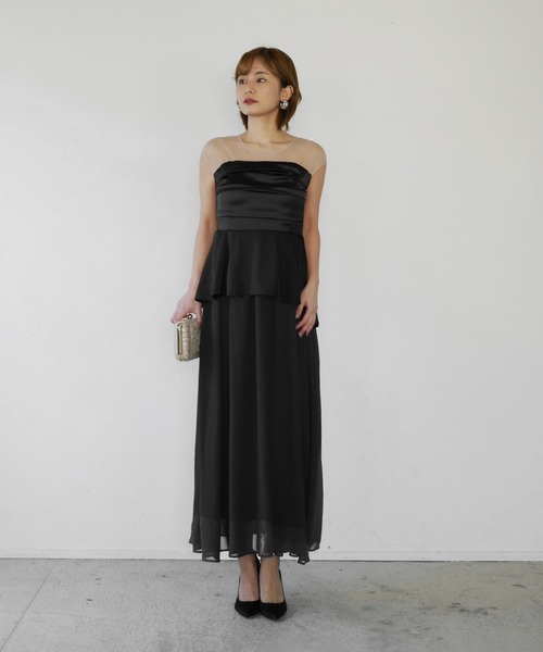 My shawty(マイシャウティー)の「peplum docking dress(ドレス・レディース・ブラック/グレイッシュベージュ・FREE)」の7枚目の写真