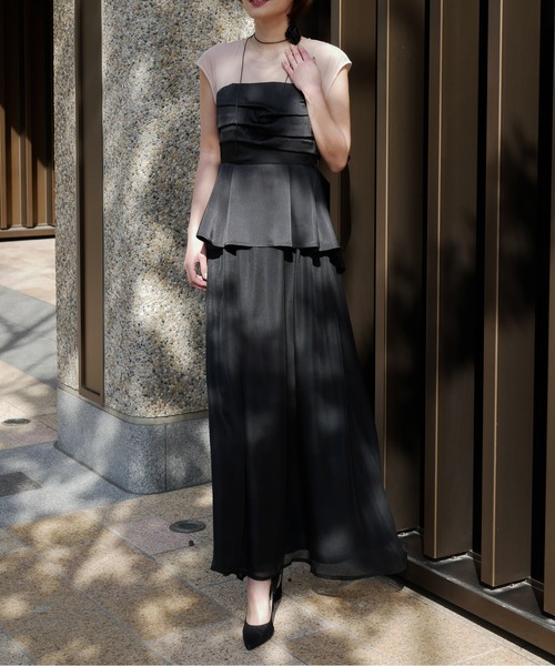 My shawty(マイシャウティー)の「peplum docking dress(ドレス・レディース・ブラック/グレイッシュベージュ・FREE)」の14枚目の写真
