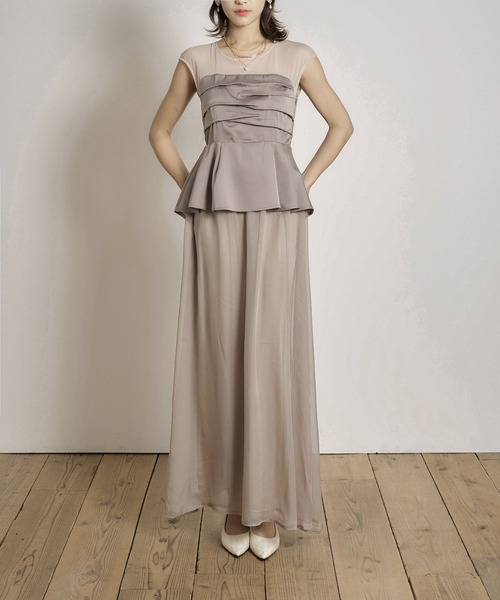 My shawty(マイシャウティー)の「peplum docking dress(ドレス・レディース・ブラック/グレイッシュベージュ・FREE)」の11枚目の写真