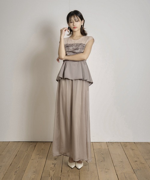 My shawty(マイシャウティー)の「peplum docking dress(ドレス・レディース・ブラック/グレイッシュベージュ・FREE)」の18枚目の写真