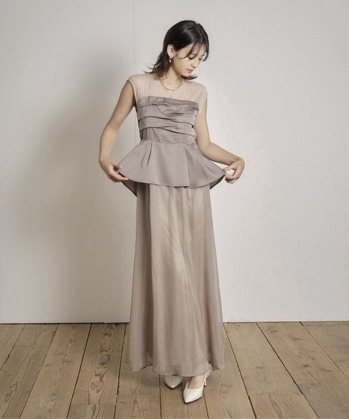 My shawty(マイシャウティー)の「peplum docking dress(ドレス・レディース・ブラック/グレイッシュベージュ・FREE)」の17枚目の写真