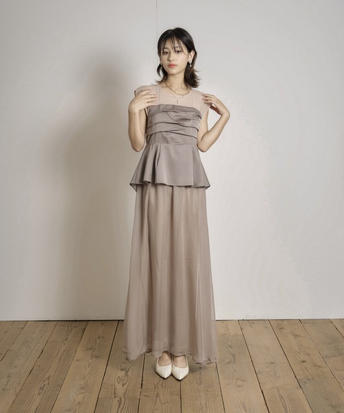 My shawty(マイシャウティー)の「peplum docking dress(ドレス・レディース・ブラック/グレイッシュベージュ・FREE)」の15枚目の写真