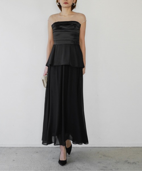 My shawty(マイシャウティー)の「peplum docking dress(ドレス・レディース・ブラック/グレイッシュベージュ・FREE)」の12枚目の写真