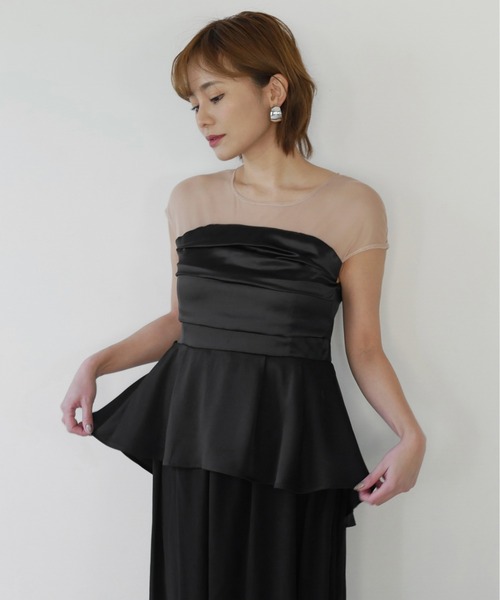 My shawty(マイシャウティー)の「peplum docking dress(ドレス・レディース・ブラック/グレイッシュベージュ・FREE)」の13枚目の写真