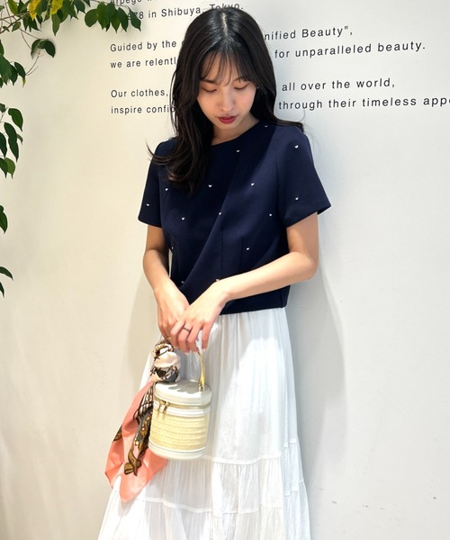 JUSGLITTY ハート刺繍クロップドカットソー - メルカリ