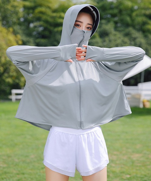 遮光パーカー　メッシュパーツ付きグレージュ しいちゃん　新品 しいちゃん】遮光パーカー＆パンツ(メッシュあり)の通販 by