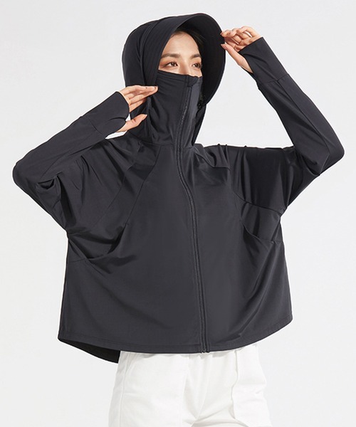 吸水速乾 UV ストレッチ つば付き ラッシュガード パーカー