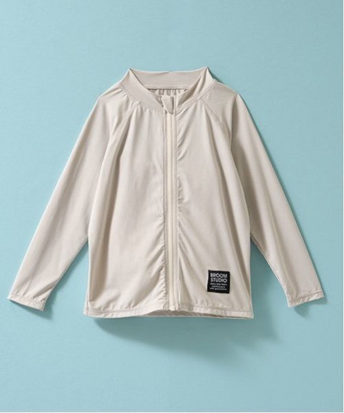 b・ROOM（ビールーム）の「【SWIM】【UV加工】フルジップメッシュラッシュガード（ラッシュガード・キッズ・ブルーグレー/チャコール/グレイッシュベージュ/ダークブラウン・130cm/110cm/100cm/120cm）」の6枚目の写真