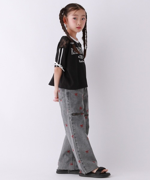 10C REPIPI(ジューシーレピピ)の「【10C REPIPI】KneeZIPリボンパンツ(その他パンツ・キッズ・ブルー/ブラック・120cm/130cm/110cm)」の4枚目の写真