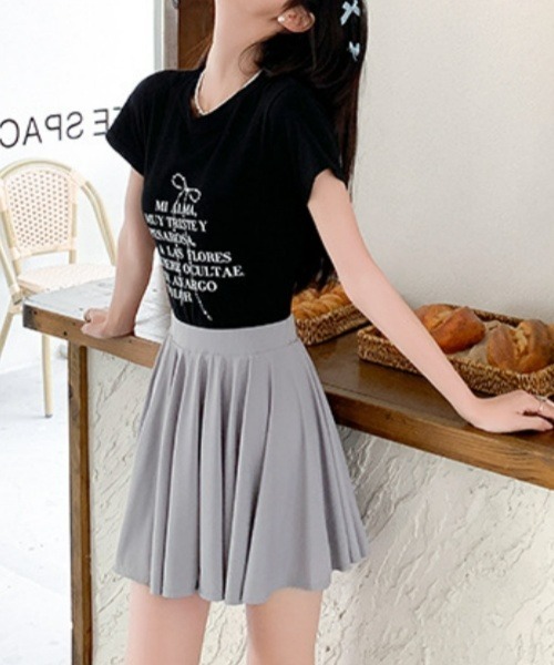 セール】Y2K無地ミニスカート（涼感／カジュアル＆シンプル