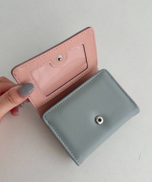 ミニママ♡ セール】ハートチャーム がま口三つ折り財布 ミニウォレット