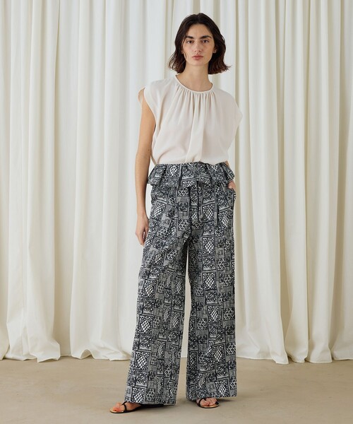 DES PRES(デ・プレ)の「パッチワークレースプリント フリルストレートパンツ(その他パンツ・レディース・ブラック系その他・36/34)」の10枚目の写真