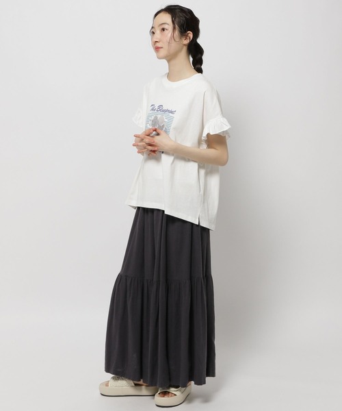niko and...（ニコアンド）の「リネン混フレアスカート（スカート・レディース・カーキ/ブルー/チャコール・LARGE/MEDIUM）」の5枚目の写真