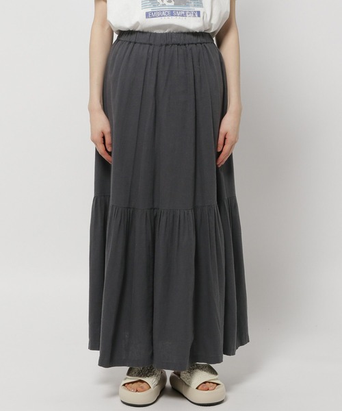 niko and...（ニコアンド）の「リネン混フレアスカート（スカート・レディース・カーキ/ブルー/チャコール・LARGE/MEDIUM）」の16枚目の写真