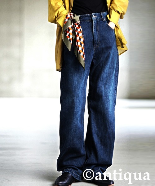 アンティカ antiqua ハラコデニム antiqua ダメージハラコデニムパンツ