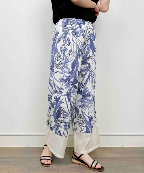 DIARIUM（ディアリウム）の「【日本製】シアー切り替えイージーパンツ（その他パンツ・レディース・ブルー/グリーン・M）」の2枚目の写真