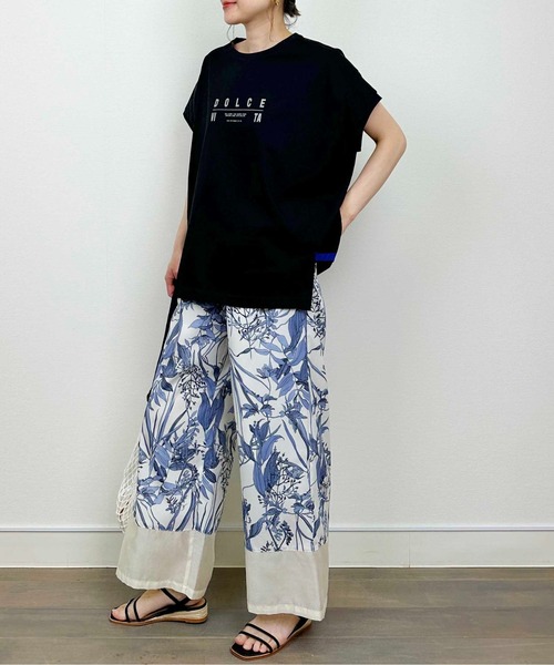 DIARIUM（ディアリウム）の「【日本製】シアー切り替えイージーパンツ（その他パンツ・レディース・ブルー/グリーン・M）」の15枚目の写真