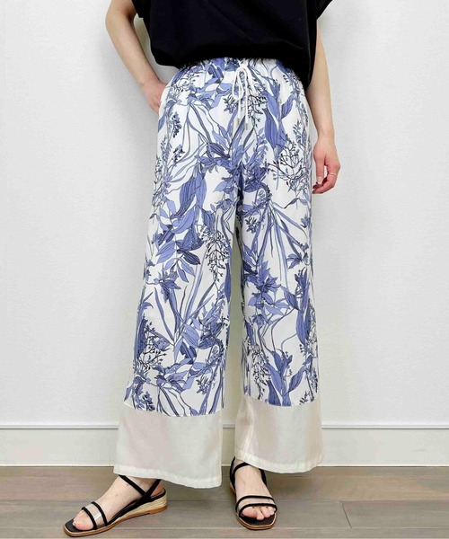 DIARIUM（ディアリウム）の「【日本製】シアー切り替えイージーパンツ（その他パンツ・レディース・ブルー/グリーン・M）」の10枚目の写真