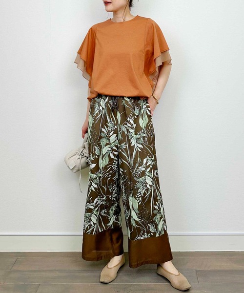 DIARIUM（ディアリウム）の「【日本製】シアー切り替えイージーパンツ（その他パンツ・レディース・ブルー/グリーン・M）」の7枚目の写真