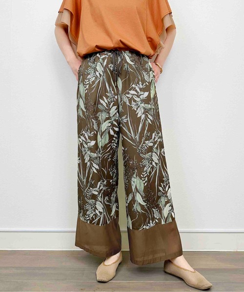 DIARIUM（ディアリウム）の「【日本製】シアー切り替えイージーパンツ（その他パンツ・レディース・ブルー/グリーン・M）」の3枚目の写真