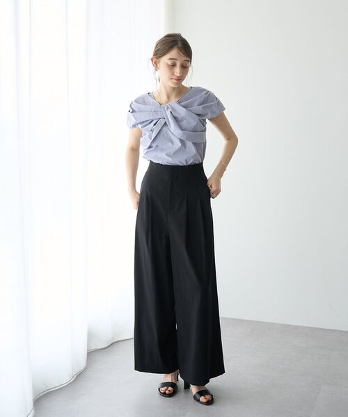 YECCA VECCA(イェッカヴェッカ)の「ドライタッチストレッチワイドパンツ(その他パンツ・レディース・モカ/ブラック・S/M)」の5枚目の写真