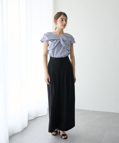 YECCA VECCA(イェッカヴェッカ)の「ドライタッチストレッチワイドパンツ(その他パンツ・レディース・モカ/ブラック・S/M)」の6枚目の写真