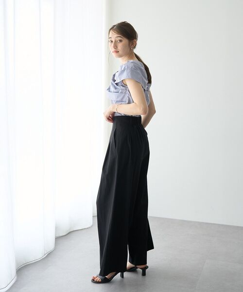 YECCA VECCA(イェッカヴェッカ)の「ドライタッチストレッチワイドパンツ(その他パンツ・レディース・モカ/ブラック・S/M)」の7枚目の写真