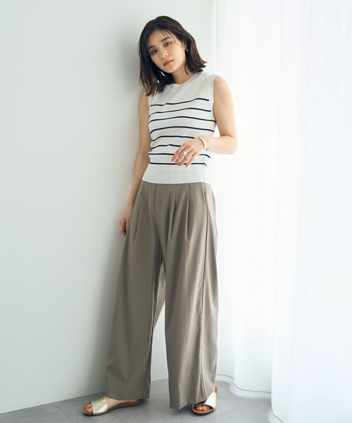 YECCA VECCA(イェッカヴェッカ)の「ドライタッチストレッチワイドパンツ(その他パンツ・レディース・モカ/ブラック・S/M)」の20枚目の写真