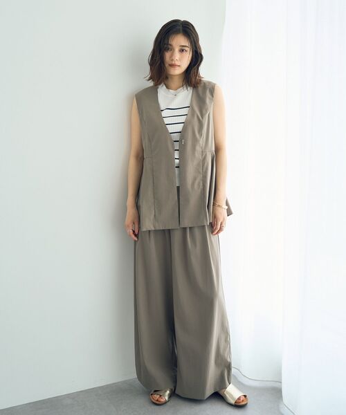 YECCA VECCA(イェッカヴェッカ)の「ドライタッチストレッチワイドパンツ(その他パンツ・レディース・モカ/ブラック・S/M)」の22枚目の写真