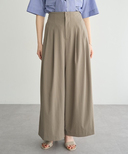 YECCA VECCA(イェッカヴェッカ)の「ドライタッチストレッチワイドパンツ(その他パンツ・レディース・モカ/ブラック・S/M)」の1枚目の写真