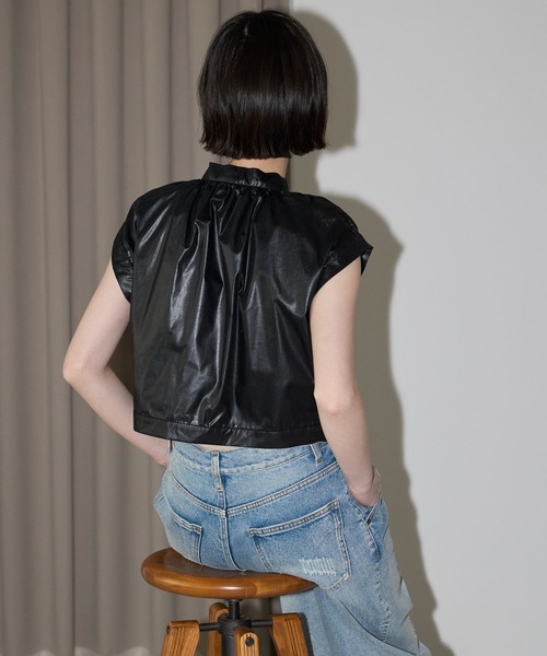 leimn（レイムン）の「【コンパクトタックシャツ】（シャツ/ブラウス・レディース・ブラック/グレー・M）」の6枚目の写真