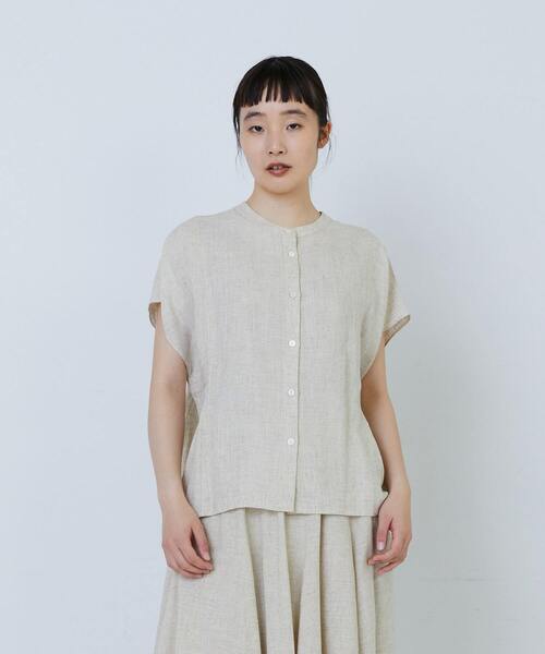 LOISIR（ロワズィール）の「【2WAY】レーヨンリネンスラブローンブラウス（シャツ/ブラウス・レディース・キナリ/ネイビー・FREE）」の2枚目の写真