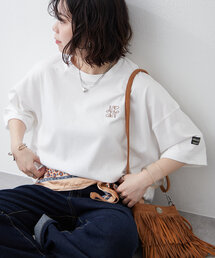 NUNIFE（ユニフィー）の「【UNISEX】【サスティナブル素材】ワンポイント刺繍BIGTシャツ（Tシャツ/カットソー・レディース）」