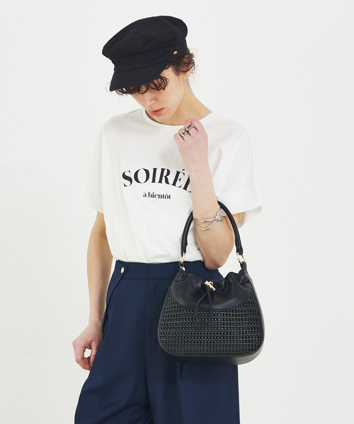 LOWELL things(ロウェル シングス)の「【STORY掲載】Merge/メッシュ2wayショルダーバッグ(ショルダーバッグ・レディース・ブラック/アイボリー・フリー)」の2枚目の写真