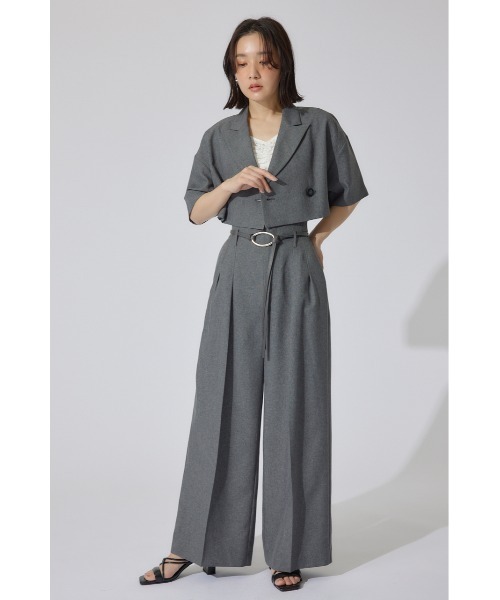 rienda（リエンダ）の「リネンライククロップドハーフスリーブジャケット 春服（テーラードジャケット・レディース・ベージュ/グレー・FREE）」の19枚目の写真