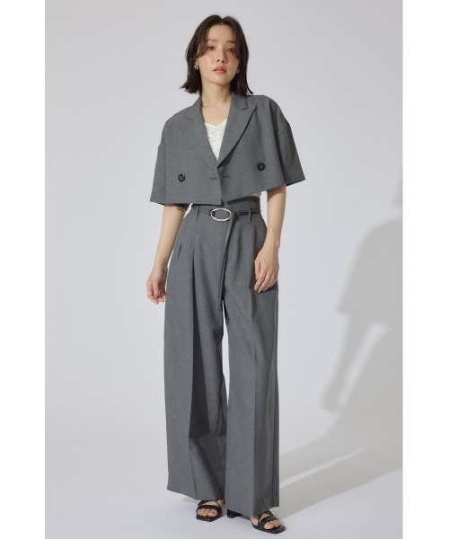 rienda（リエンダ）の「リネンライククロップドハーフスリーブジャケット 春服（テーラードジャケット・レディース・ベージュ/グレー・FREE）」の20枚目の写真