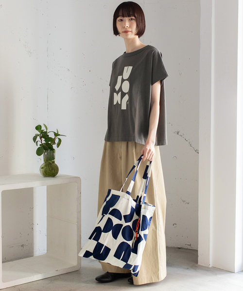 POU DOU DOU（プードゥドゥ）の「アートプリントトートバッグ（エコバッグ/サブバッグ・レディース・ダークグレー/ブルー・フリー）」の7枚目の写真