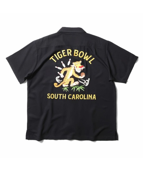 セール】［HOUSTON ヒューストン］TIGER BOWL EMB BOWLING SHIRT