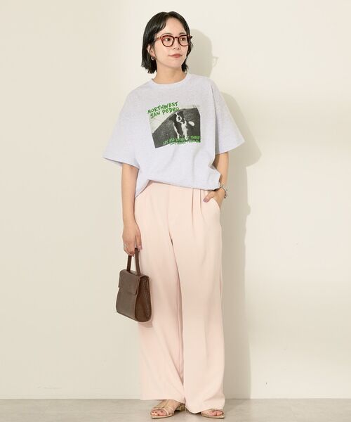 AMERICAN HOLIC(アメリカンホリック)の「Dog フォトプリントTシャツ(Tシャツ/カットソー・レディース・ブラック/オフホワイト/杢グレー・M/L)」の7枚目の写真