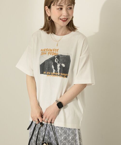 AMERICAN HOLIC(アメリカンホリック)の「Dog フォトプリントTシャツ(Tシャツ/カットソー・レディース・ブラック/オフホワイト/杢グレー・M/L)」の14枚目の写真