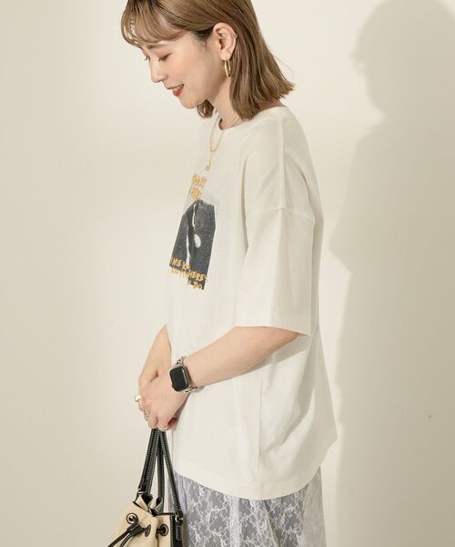 AMERICAN HOLIC(アメリカンホリック)の「Dog フォトプリントTシャツ(Tシャツ/カットソー・レディース・ブラック/オフホワイト/杢グレー・M/L)」の15枚目の写真