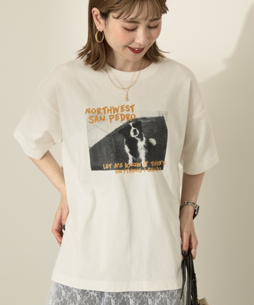 セール】Dog フォトプリントTシャツ（Tシャツ/カットソー