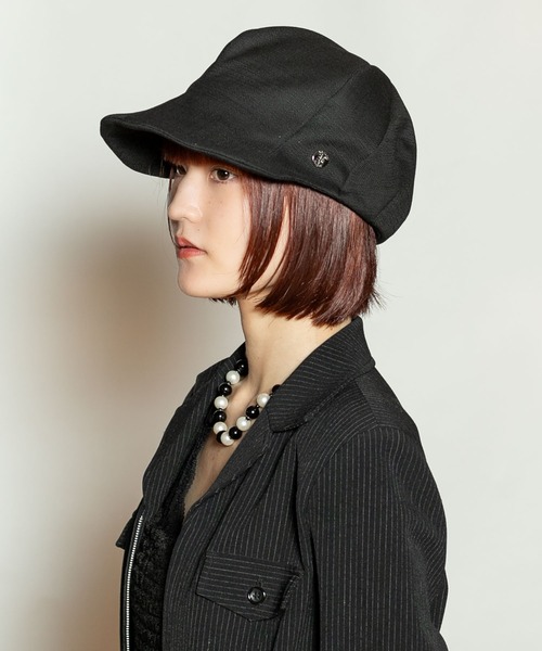 CA4LA 黒　ボタン付きキャスケット MAT TWILL(ONESIZE BLACK): キャスケット｜帽子通販｜CA4LA