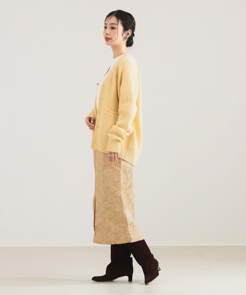 Demi-Luxe BEAMS（デミルクス ビームス）の「【別注】SLOANE / 5ゲージ Vネック カーディガン（カーディガン/ボレロ・レディース・グレー/イエロー・1/2）」の10枚目の写真