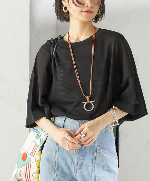 SHIPS for women / シップスウィメン 〈手洗い可能〉18G コットン ナイロン ワイド スリーブ プルオーバー SHIPS｜<手洗い可能>18G コットン ナイロン ワイド スリーブ