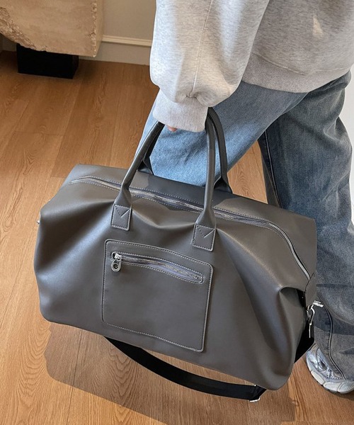 LA VORAGINE（ラ ヴォラジネ）の「2WAY外ポケット　大容量ボストンバッグ/旅行バッグ（ボストンバッグ・レディース・ブラウン/グレー/ブラック・FREE）」の11枚目の写真